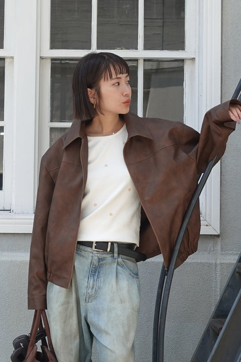 Vintageレザーブルゾン
